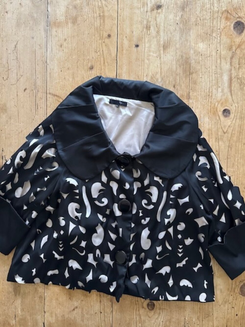 Ryu Black/Light Khaki Laser Cut 3/4 Jacket Size L